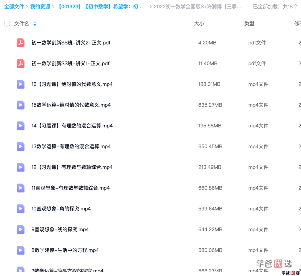 图片[2]-【001323】【初中数学】希望学：初一数学S+（许润博）22暑秋23寒春-学爸优选