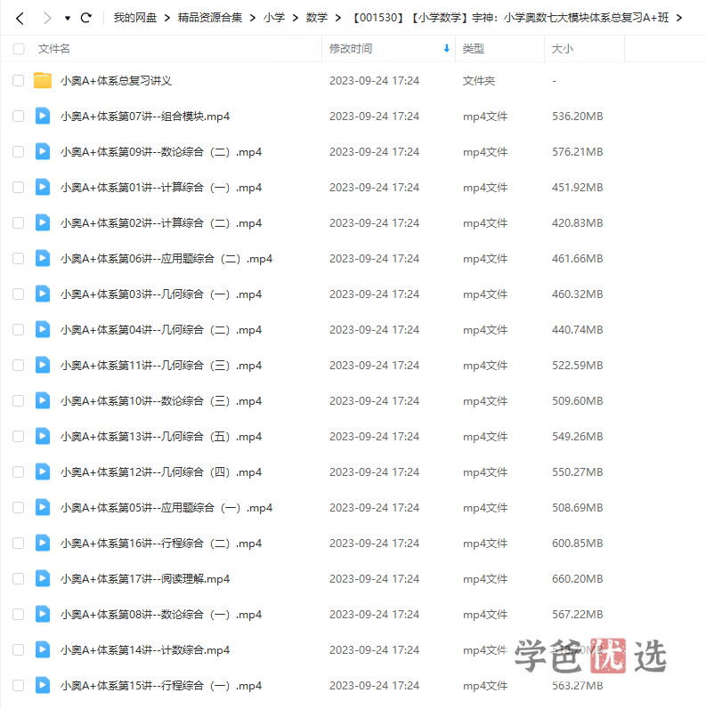 图片[2]-【001530】【小学数学】宇神：小学奥数七大模块体系总复习A+班-学爸优选