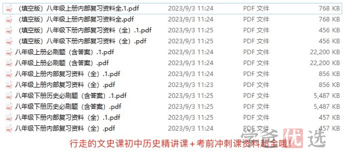 图片[8]-【001464】【初中历史】行走的文史课：初二历史（上册）精学课、考前冲刺课-学爸优选