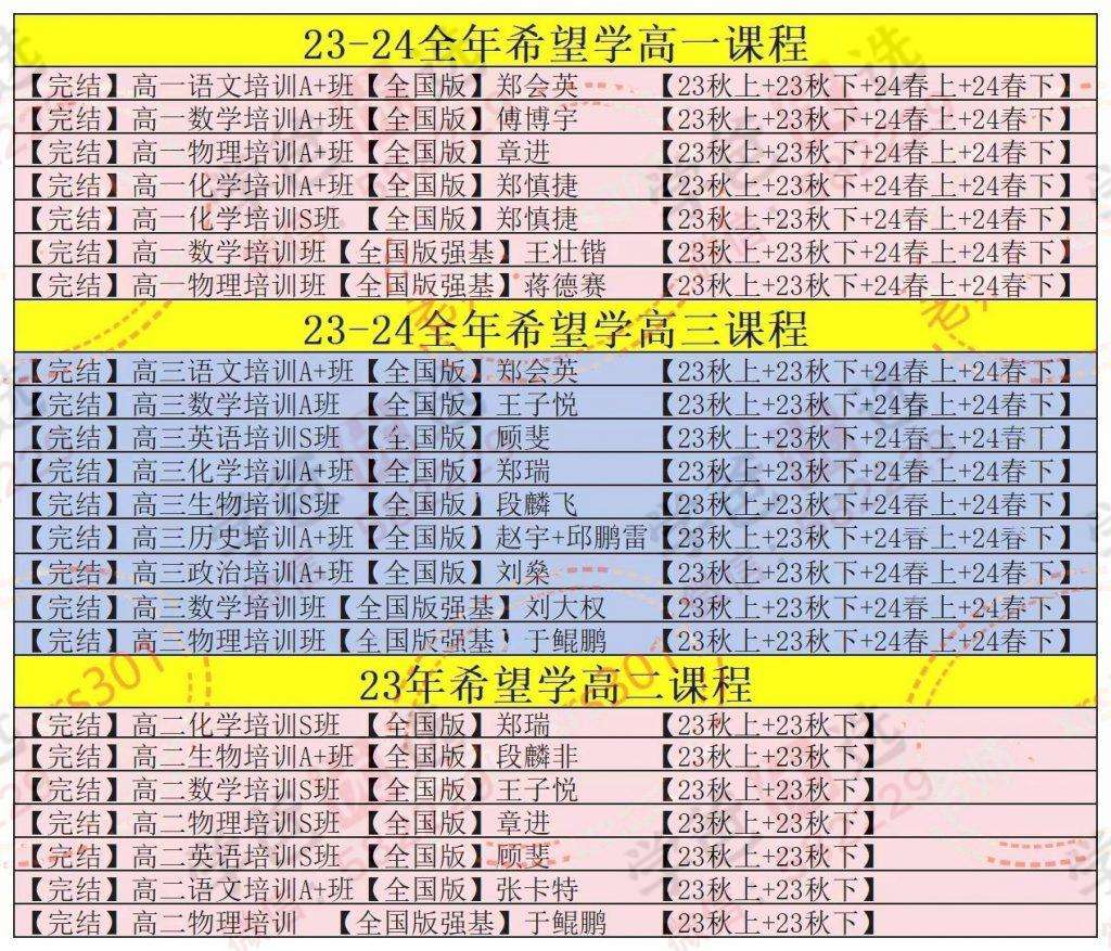 图片[3]-【课程信息】【加密】学而思希望学23-25年最全课程清单（23暑秋24寒春，24暑）-学爸优选