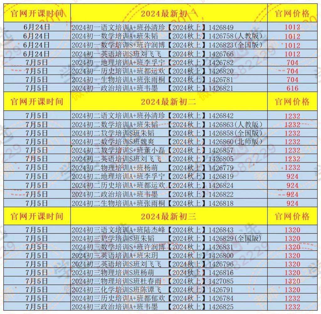 图片[2]-【课程信息】【加密】学而思希望学23-25年最全课程清单（23暑秋24寒春，24暑）-学爸优选