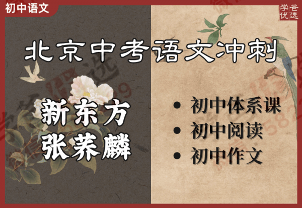 【000155】【初中语文】北京中考语文冲刺（体系课+阅读+作文）新东方张荞麟-学爸优选