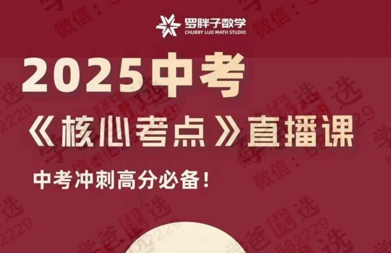 【003134】【初中数学】罗胖子：2025中考《核心考点》直播课-学爸优选